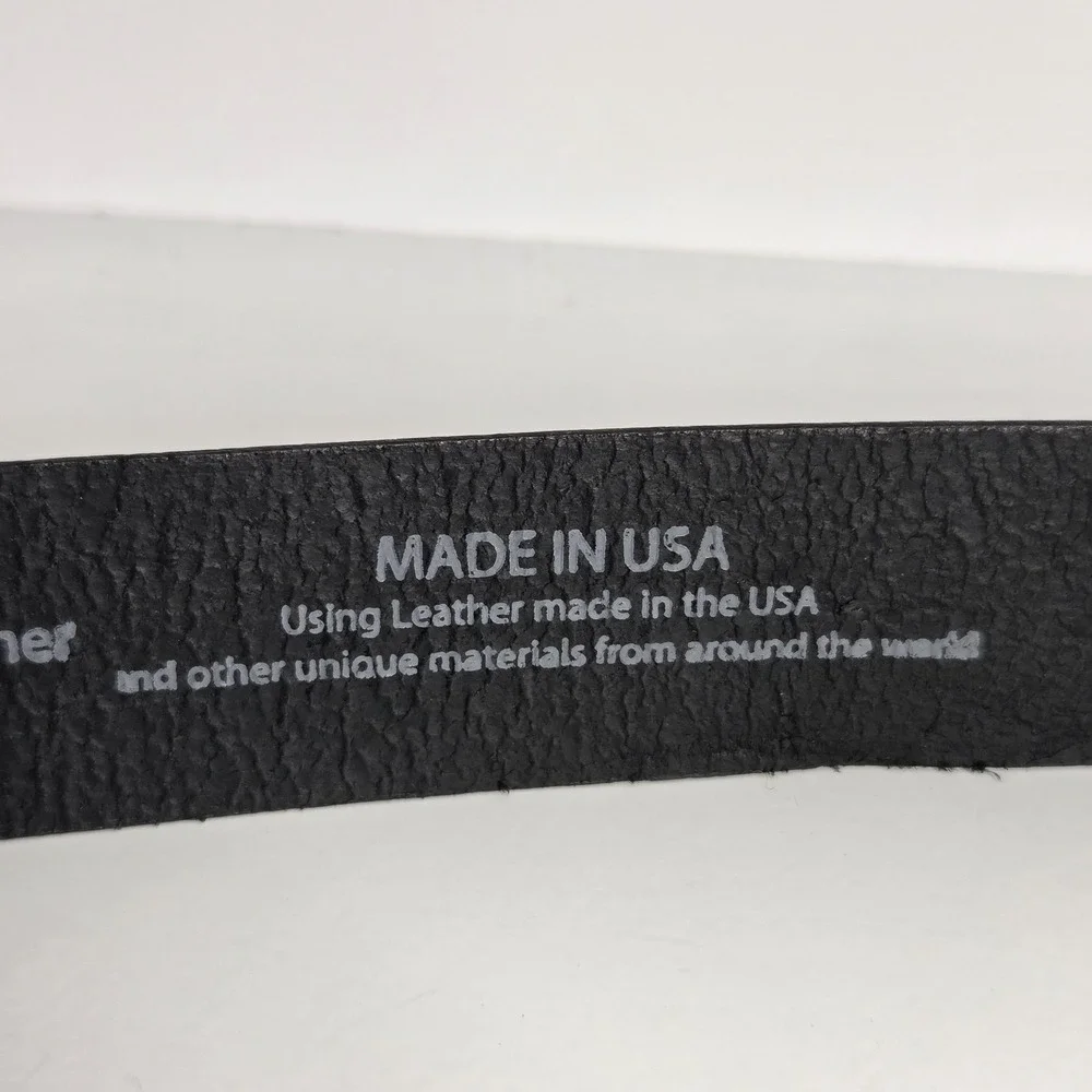 Tony Lama Belt Mens 32 Classic Black Belt K1203 Leather Silver 1 3/8